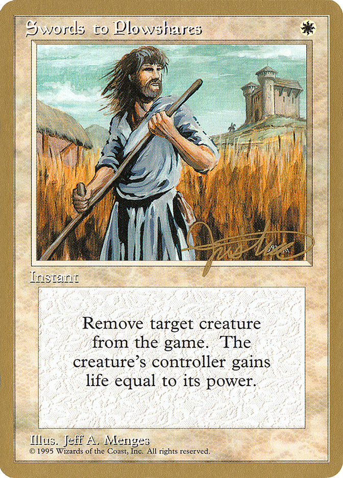 Swords to Plowshares (Mark Justice) [Pro Tour Collector Set] | Anubis Games and Hobby