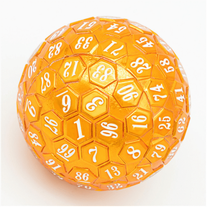 Orange White Font Metal D100 | Anubis Games and Hobby