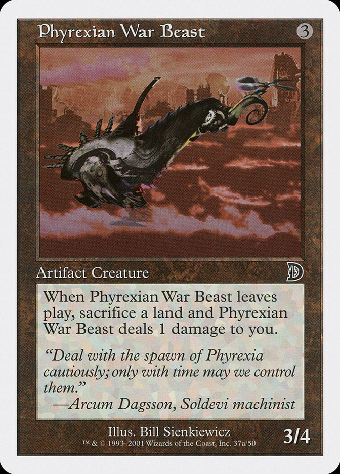 Phyrexian War Beast (Signature on Left) [Deckmasters] | Anubis Games and Hobby