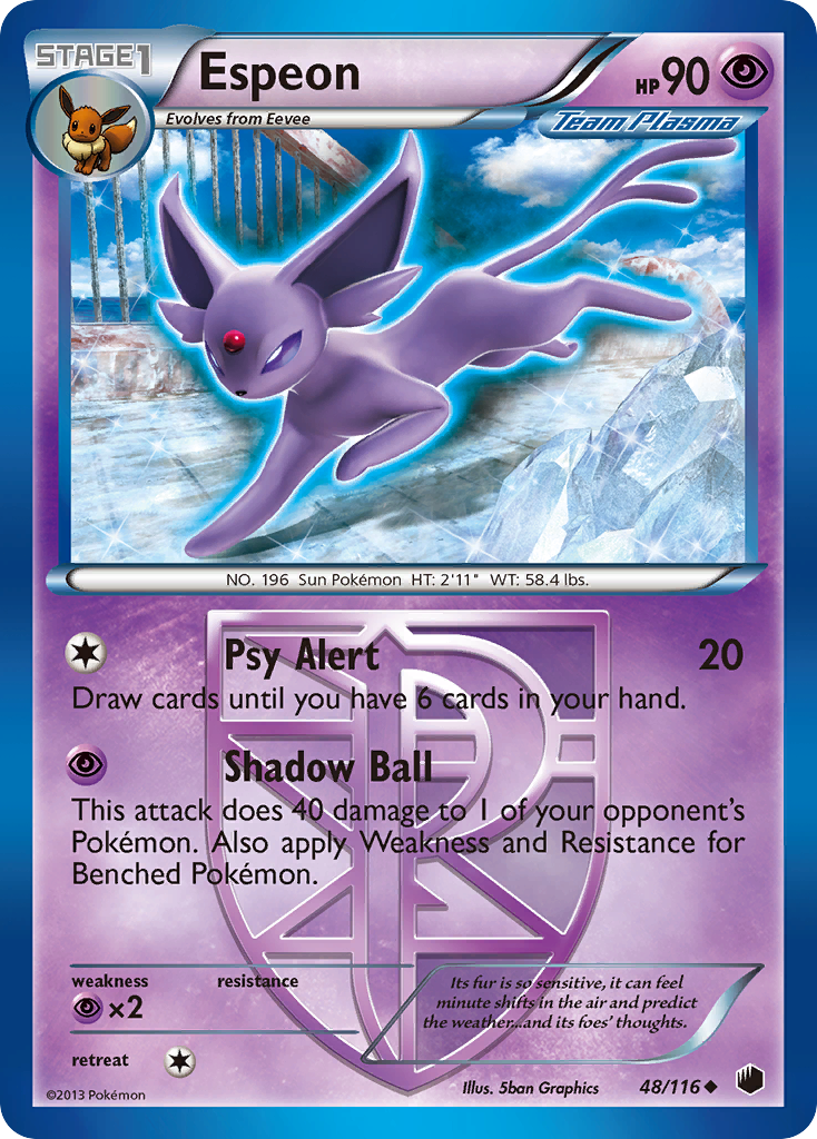 Espeon (48/116) [Black & White: Plasma Freeze] | Anubis Games and Hobby