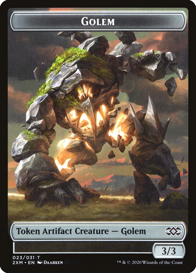 Elephant // Golem Double-Sided Token [Double Masters Tokens] | Anubis Games and Hobby