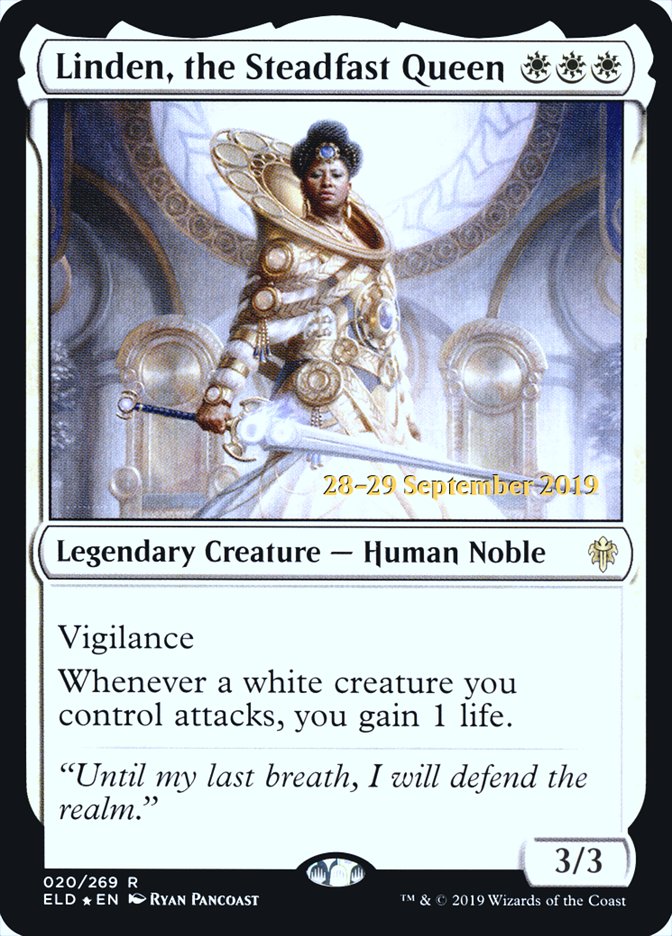 Linden, the Steadfast Queen [Throne of Eldraine Prerelease Promos] | Anubis Games and Hobby
