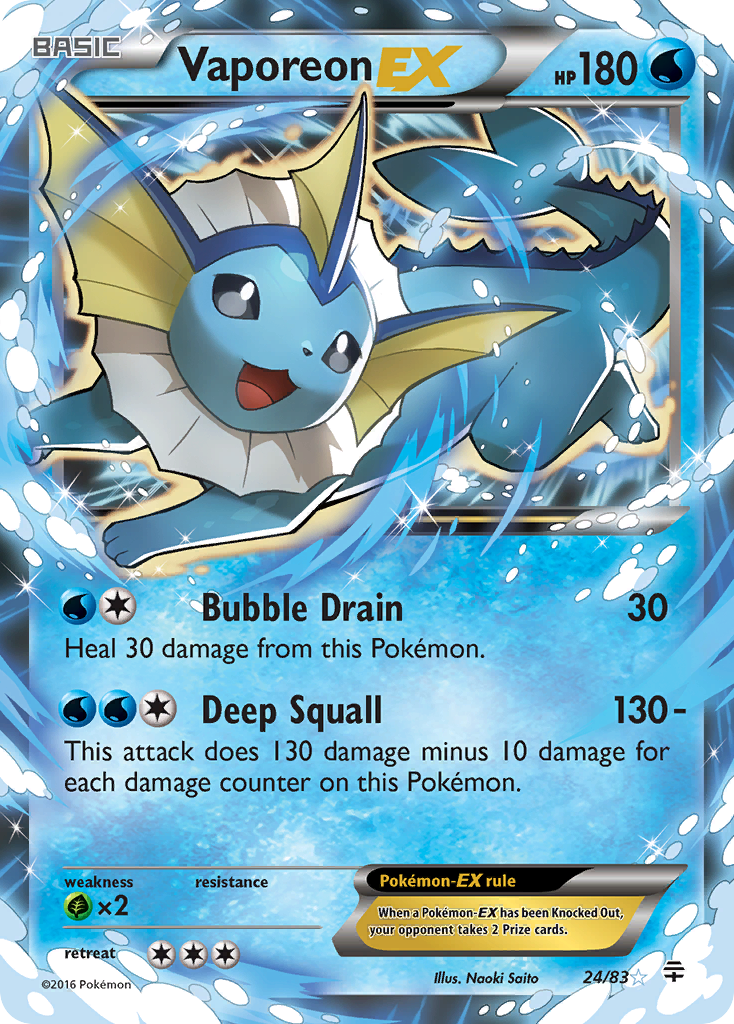 Vaporeon EX (24/83) [XY: Generations] | Anubis Games and Hobby