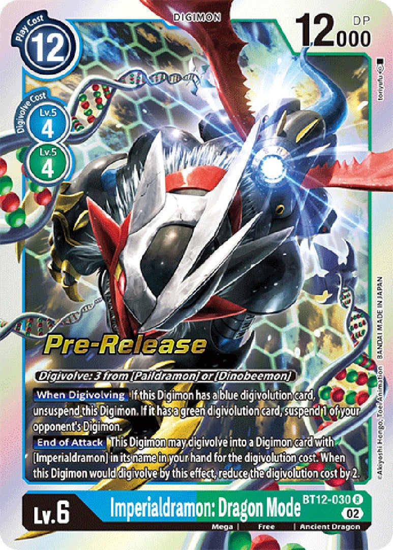 Imperialdramon: Dragon Mode [BT12-030] [Across Time Pre-Release Cards] | Anubis Games and Hobby