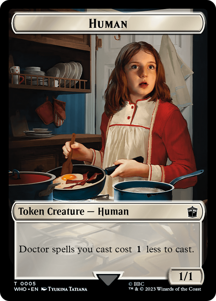 Human (0005) // Food (0026) Double-Sided Token [Doctor Who Tokens] | Anubis Games and Hobby