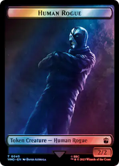 Human Rogue // Dinosaur Double-Sided Token (Surge Foil) [Doctor Who Tokens] | Anubis Games and Hobby