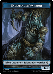 Salamander Warrior // Zombie Double-Sided Token [Murders at Karlov Manor Commander Tokens] | Anubis Games and Hobby