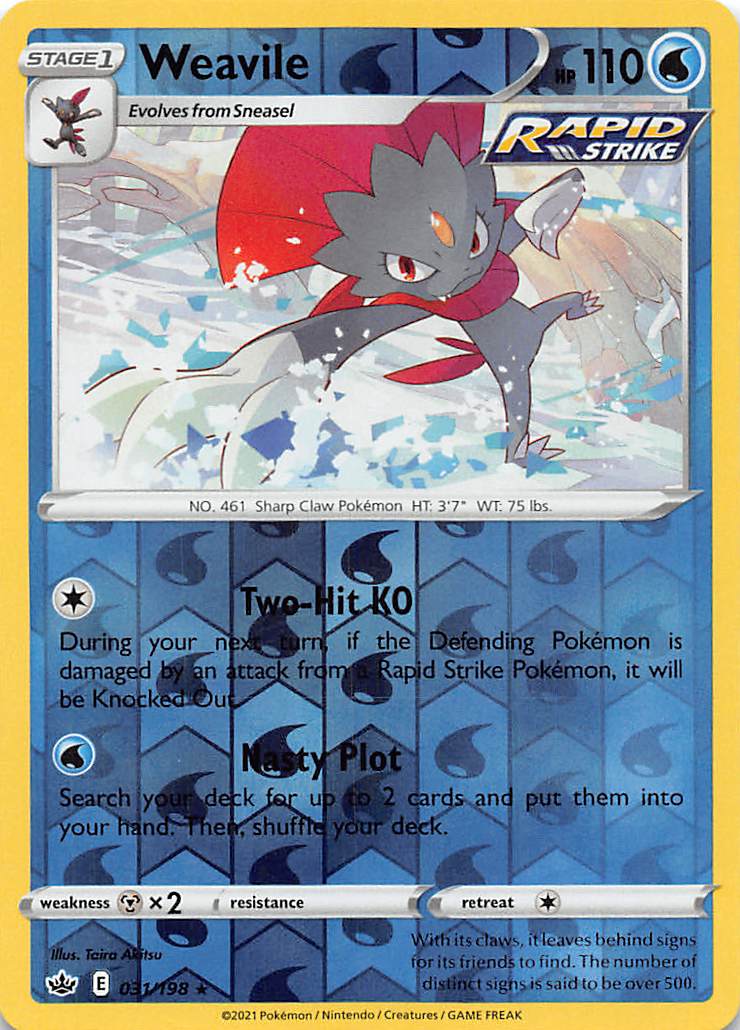 Weavile (031/198) [Sword & Shield: Chilling Reign] | Anubis Games and Hobby