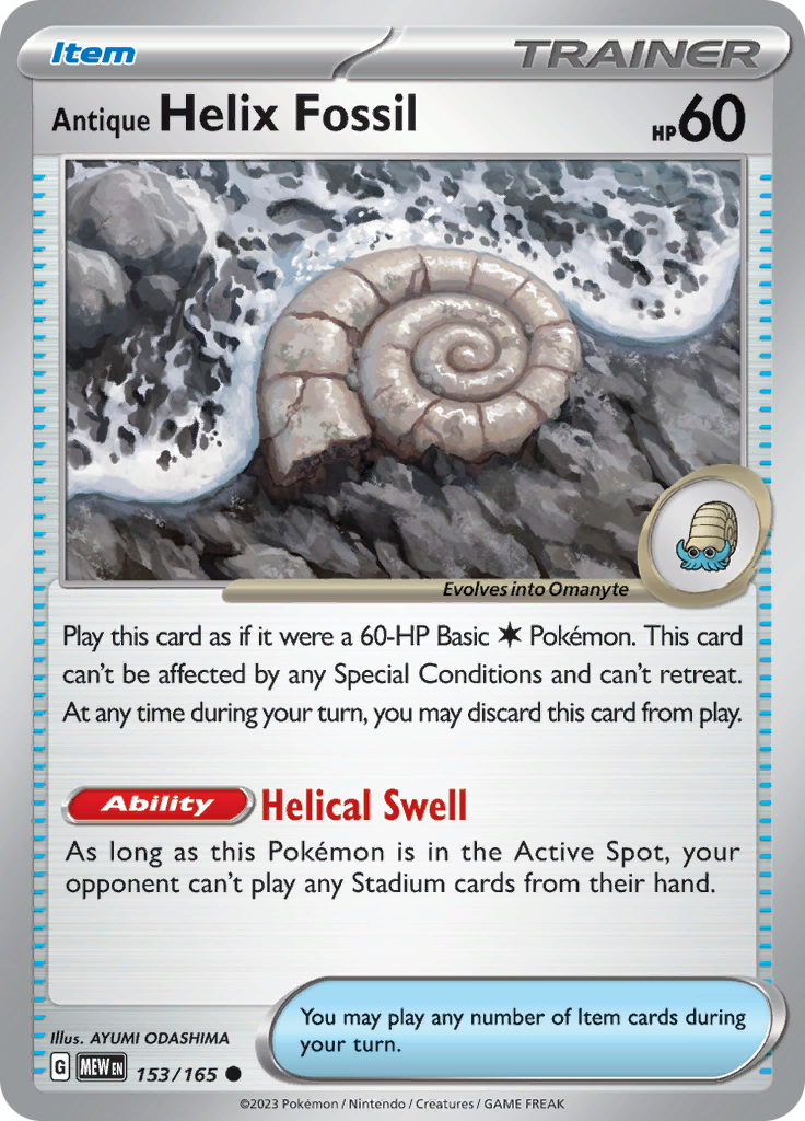 Antique Helix Fossil (153/165) [Scarlet & Violet: 151] | Anubis Games and Hobby