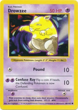 Drowzee (49/102) [Base Set Shadowless Unlimited] | Anubis Games and Hobby