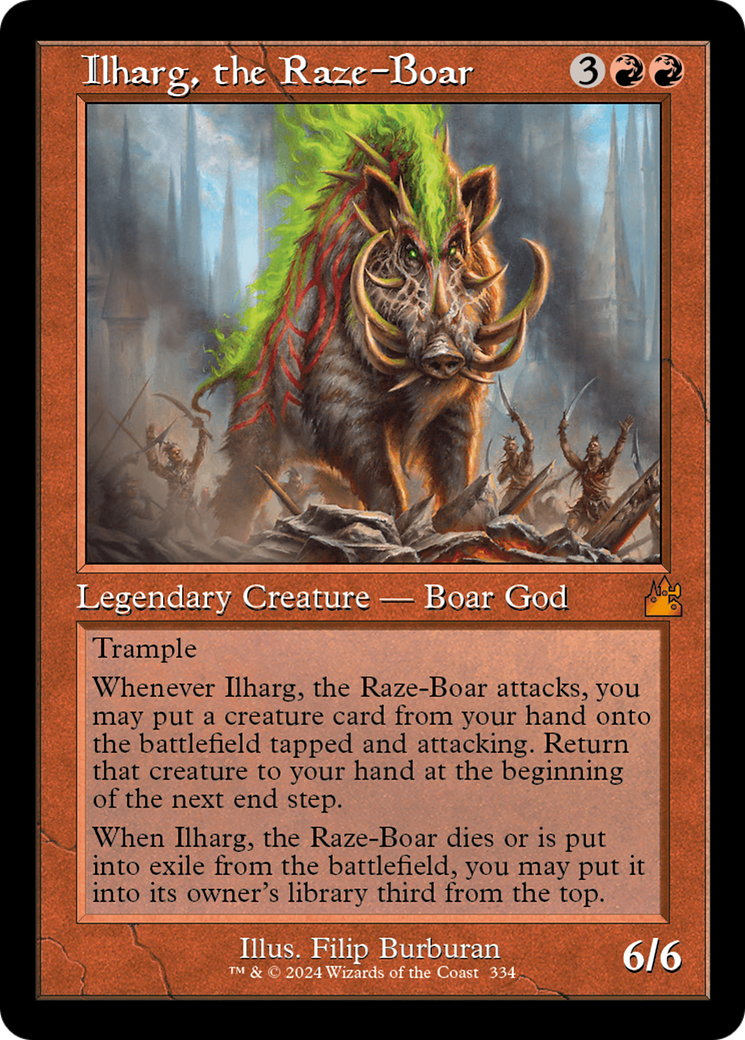 Ilharg, the Raze-Boar (Retro Frame) [Ravnica Remastered] | Anubis Games and Hobby