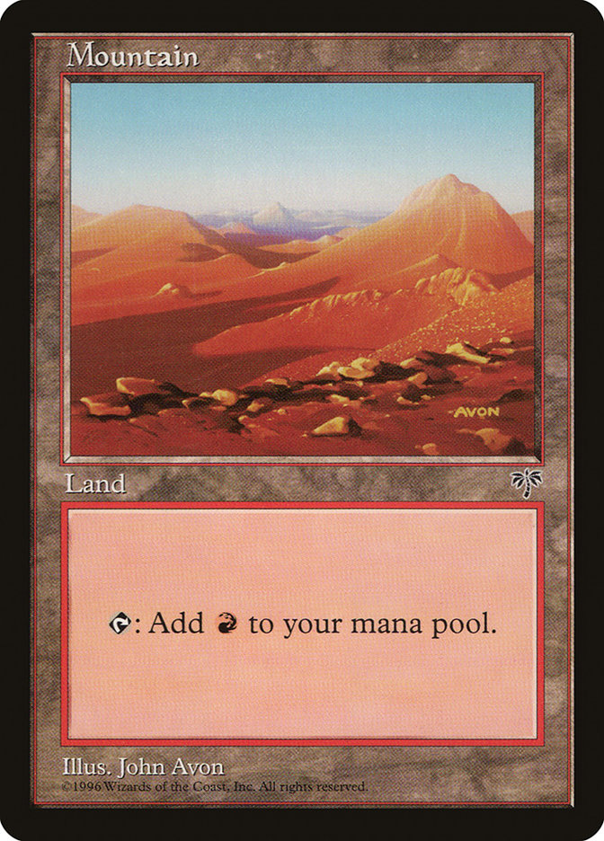 Mountain (Yellow Signature) [Mirage] | Anubis Games and Hobby