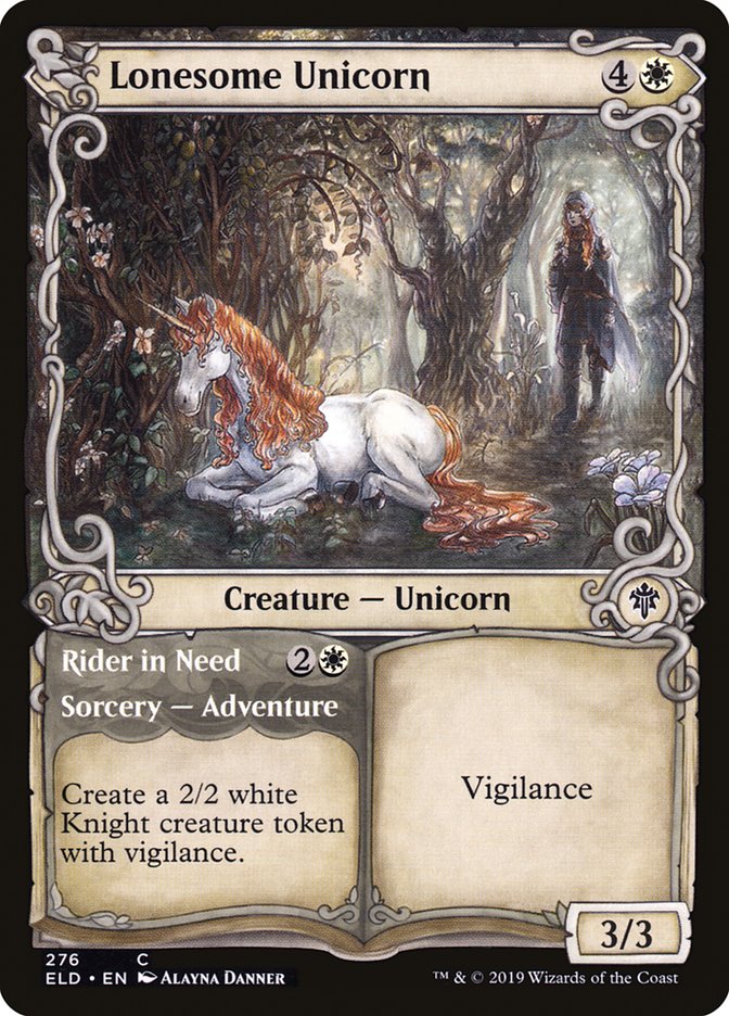 Lonesome Unicorn // Rider in Need (Showcase) [Throne of Eldraine] | Anubis Games and Hobby
