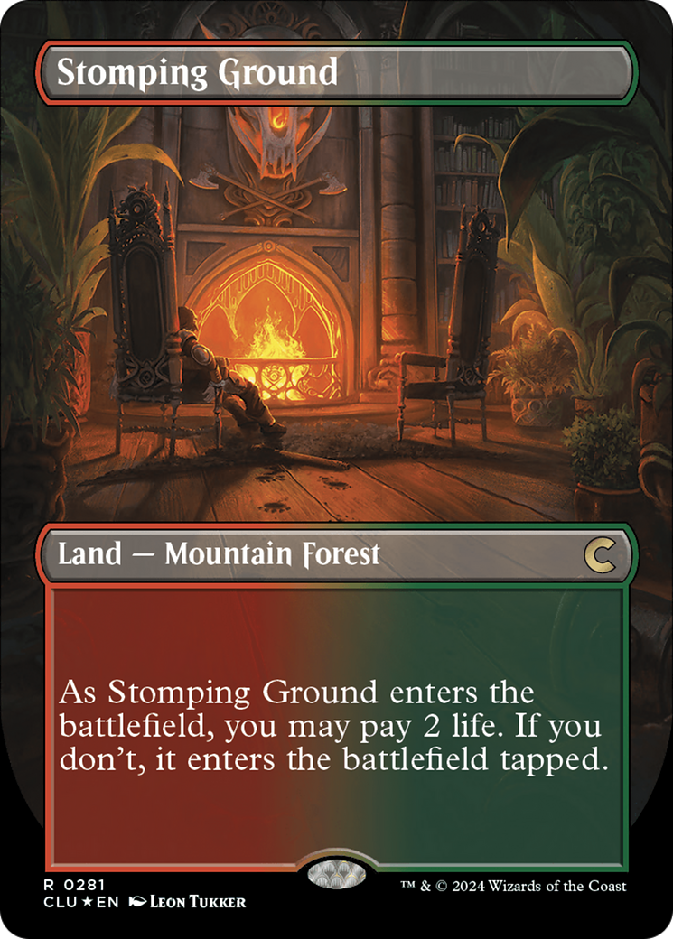 Stomping Ground (Borderless) [Ravnica: Clue Edition] | Anubis Games and Hobby