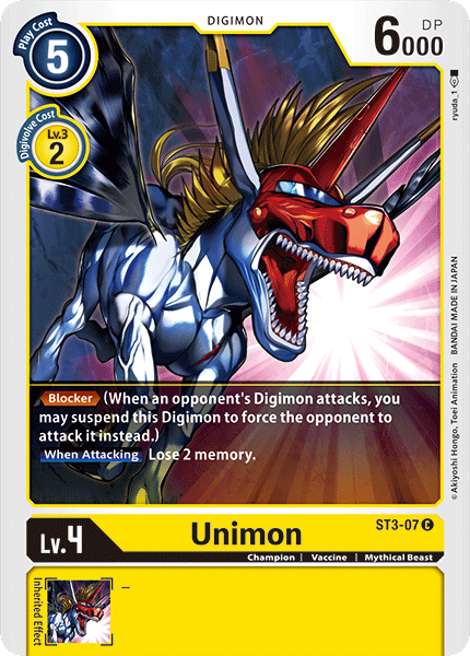 Unimon [ST3-07] [Starter Deck: Heaven's Yellow] | Anubis Games and Hobby