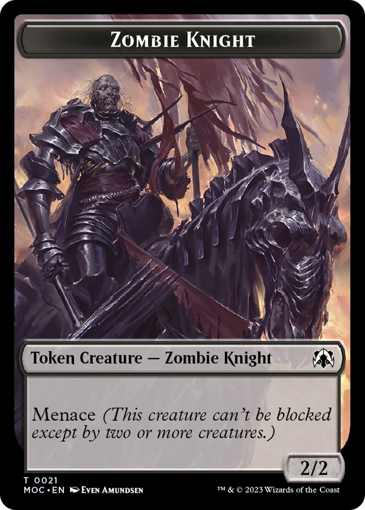 Zombie Knight // Human (6) Double-Sided Token [March of the Machine Commander Tokens] | Anubis Games and Hobby