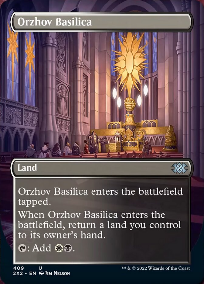 Orzhov Basilica (Borderless Alternate Art) [Double Masters 2022] | Anubis Games and Hobby