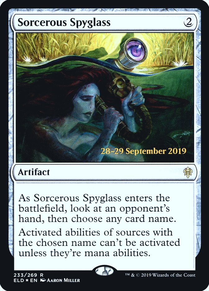 Sorcerous Spyglass [Throne of Eldraine Prerelease Promos] | Anubis Games and Hobby