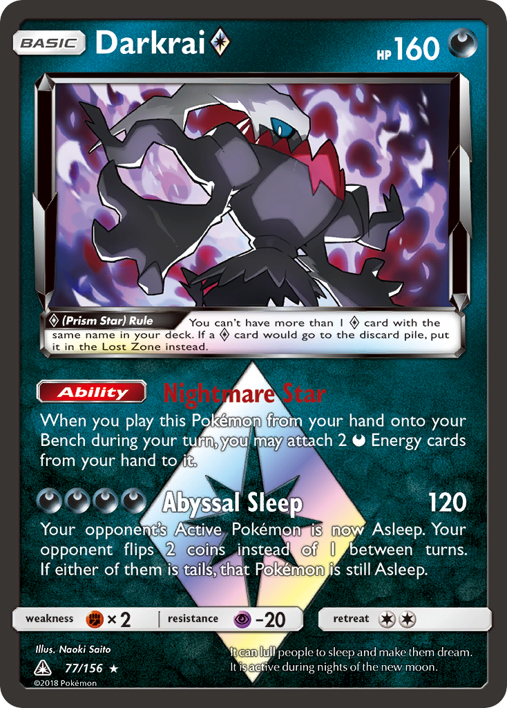 Darkrai (77/156) (Prism Star) [Sun & Moon: Ultra Prism] | Anubis Games and Hobby