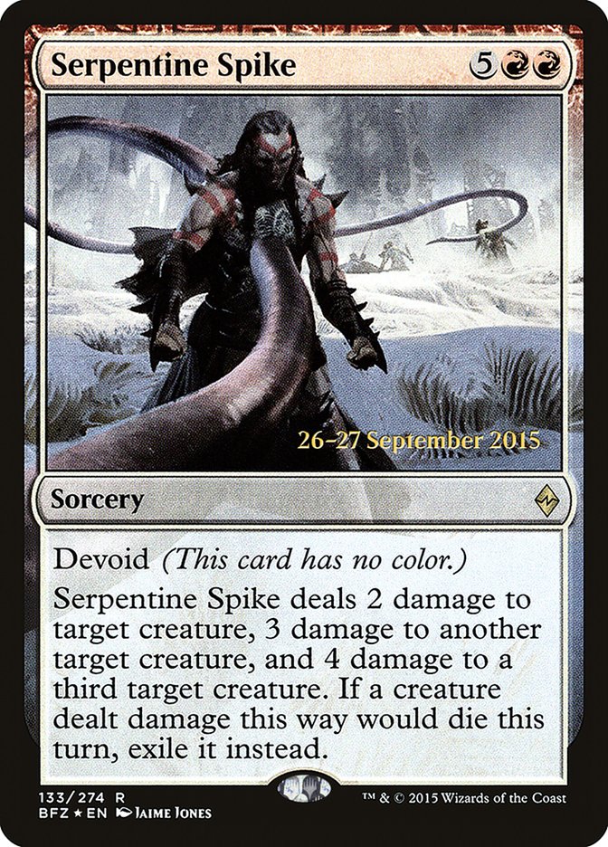 Serpentine Spike [Battle for Zendikar Prerelease Promos] | Anubis Games and Hobby