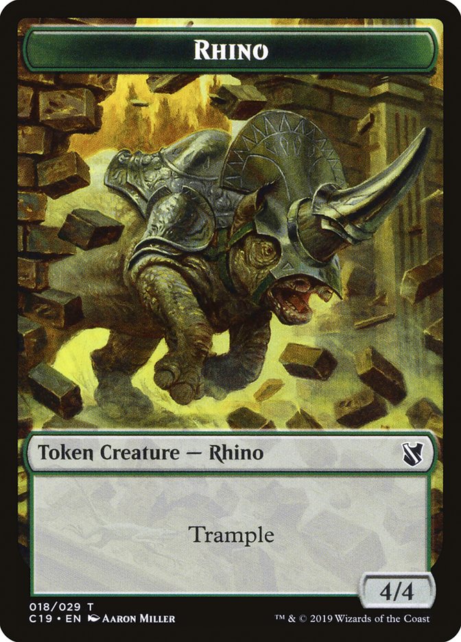 Rhino Token [Commander 2019 Tokens] | Anubis Games and Hobby