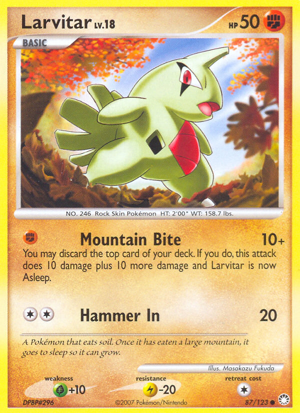 Larvitar (87/123) [Diamond & Pearl: Mysterious Treasures] | Anubis Games and Hobby