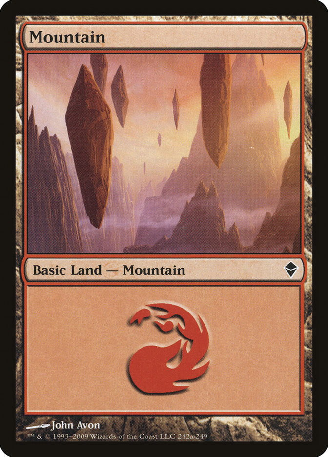 Mountain (242a) [Zendikar] | Anubis Games and Hobby