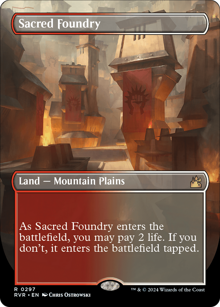 Sacred Foundry (Borderless) [Ravnica Remastered] | Anubis Games and Hobby