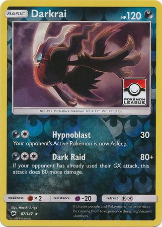 Darkrai (87/147) (League Promo) [Sun & Moon: Burning Shadows] | Anubis Games and Hobby