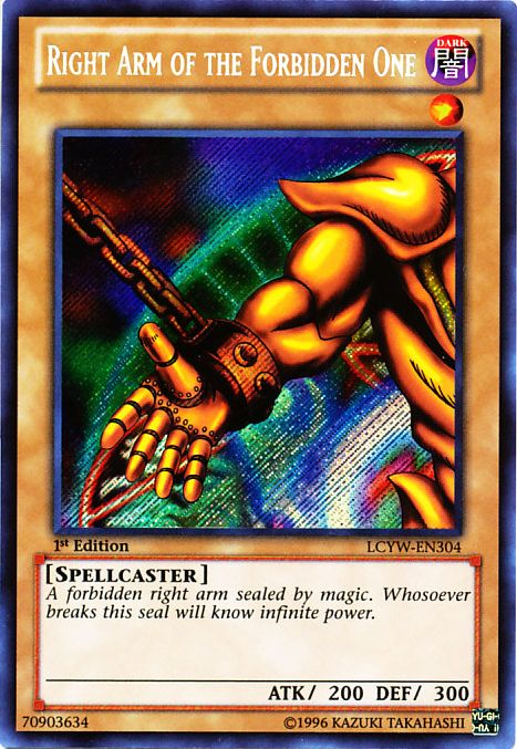 Right Arm of the Forbidden One [LCYW-EN304] Secret Rare | Anubis Games and Hobby