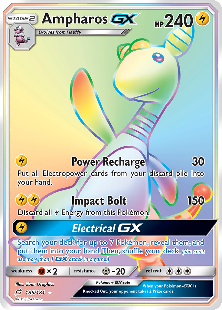 Ampharos GX (185/181) [Sun & Moon: Team Up] | Anubis Games and Hobby