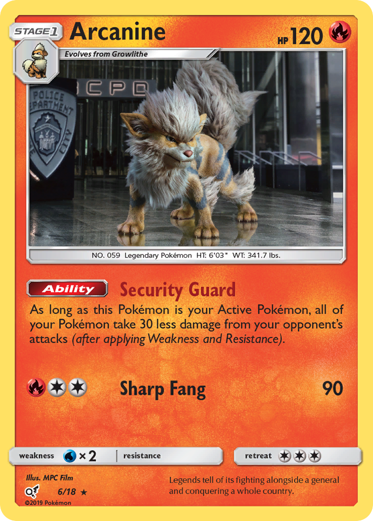 Arcanine (6/18) [Sun & Moon: Detective Pikachu] | Anubis Games and Hobby