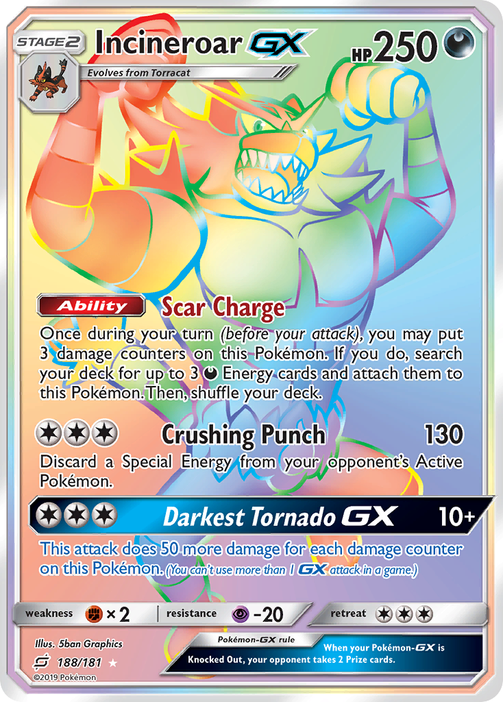 Incineroar GX (188/181) [Sun & Moon: Team Up] | Anubis Games and Hobby