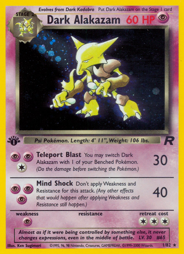 Dark Alakazam (1/82) [Team Rocket 1st Edition] | Anubis Games and Hobby