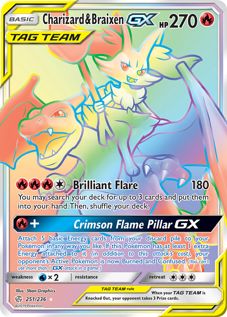 Charizard & Braixen GX (251/236) [Sun & Moon: Cosmic Eclipse] | Anubis Games and Hobby