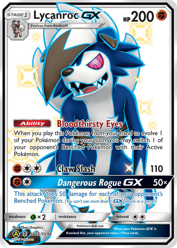 Lycanroc GX (SV66/SV94) [Sun & Moon: Hidden Fates - Shiny Vault] | Anubis Games and Hobby