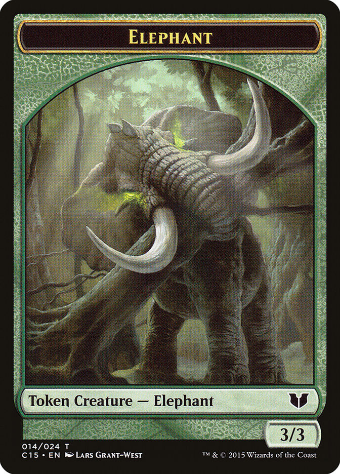 Zombie // Elephant Double-Sided Token [Commander 2015 Tokens] | Anubis Games and Hobby