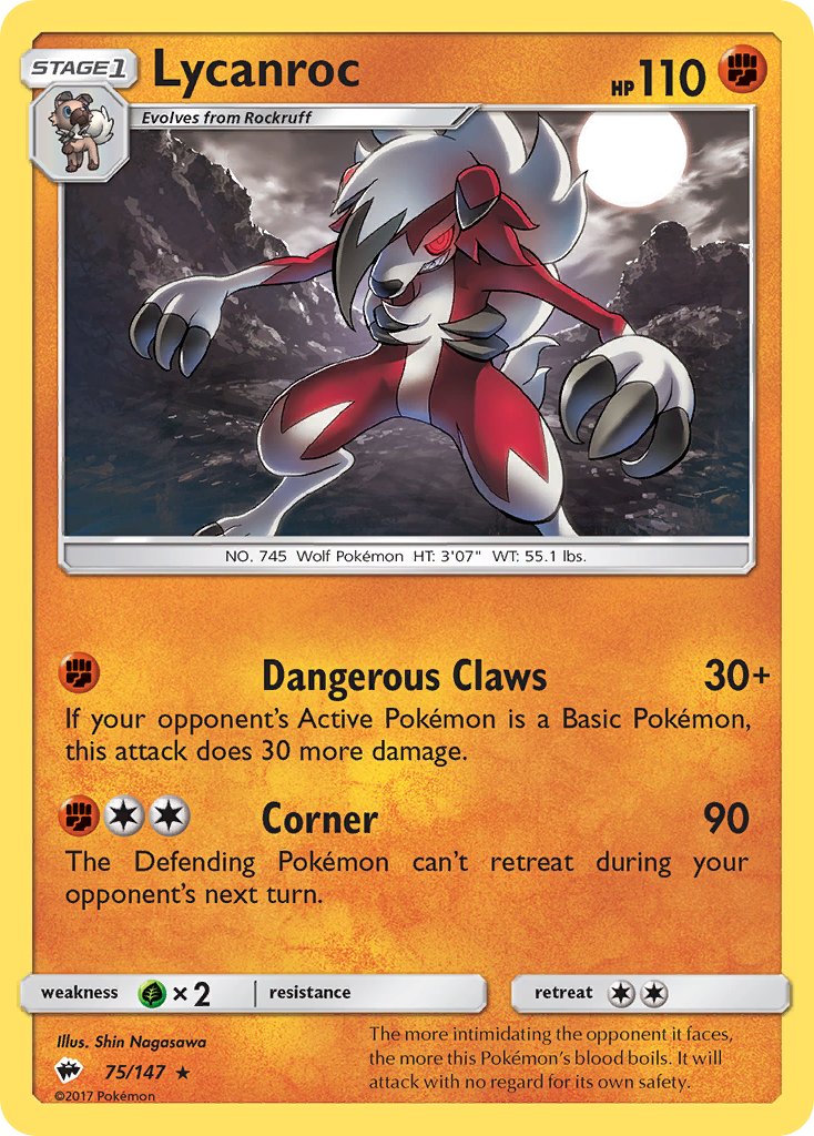 Lycanroc (75/147) [Sun & Moon: Burning Shadows] | Anubis Games and Hobby