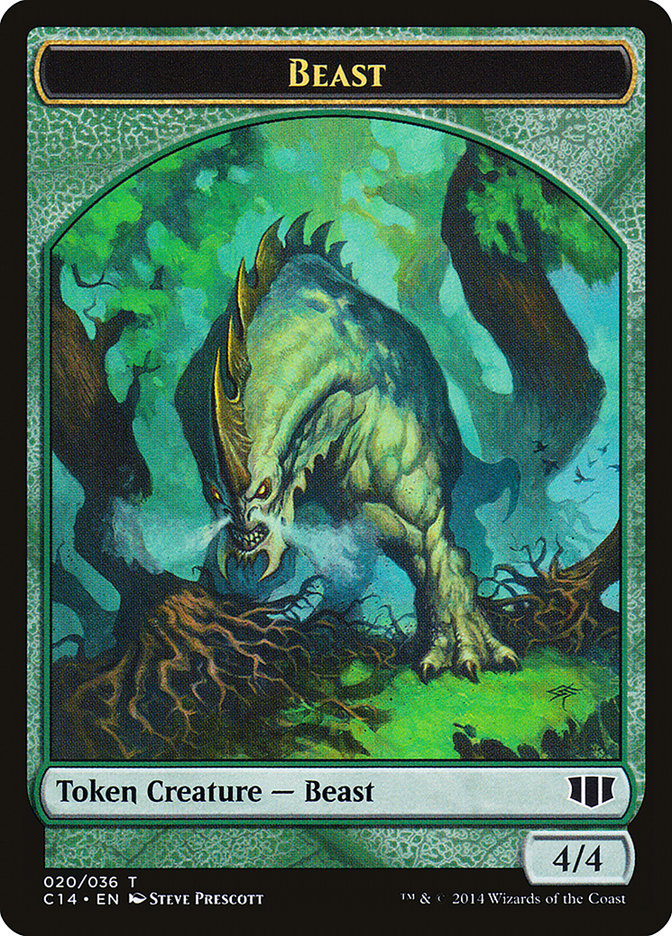 Elf Druid // Beast (020/036) Double-Sided Token [Commander 2014 Tokens] | Anubis Games and Hobby