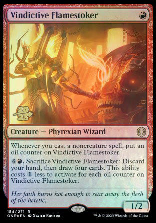 Vindictive Flamestoker [Phyrexia: All Will Be One Prerelease Promos] | Anubis Games and Hobby