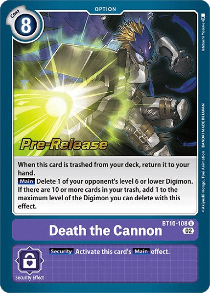 Death the Cannon [BT10-108] [Xros Encounter Pre-Release Cards] | Anubis Games and Hobby