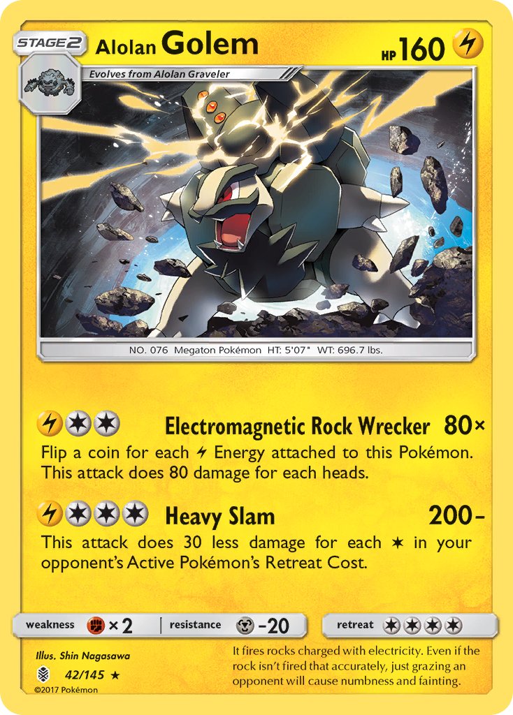 Alolan Golem (42/145) (Cosmos Holo) (Blister Exclusive) [Sun & Moon: Guardians Rising] | Anubis Games and Hobby