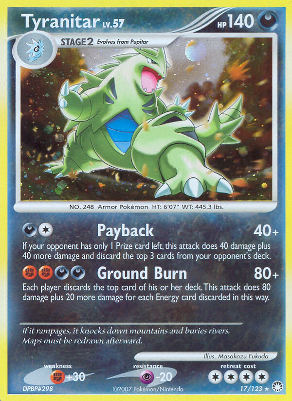 Tyranitar (17/123) [Diamond & Pearl: Mysterious Treasures] | Anubis Games and Hobby