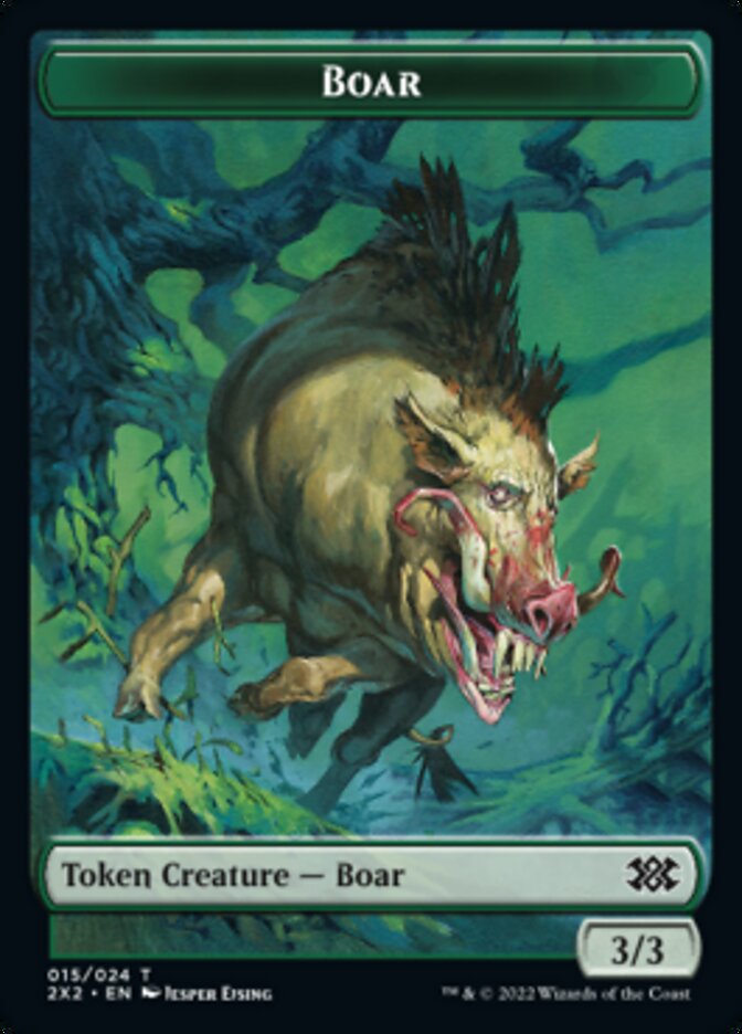 Boar // Spirit (008) Double-Sided Token [Double Masters 2022 Tokens] | Anubis Games and Hobby