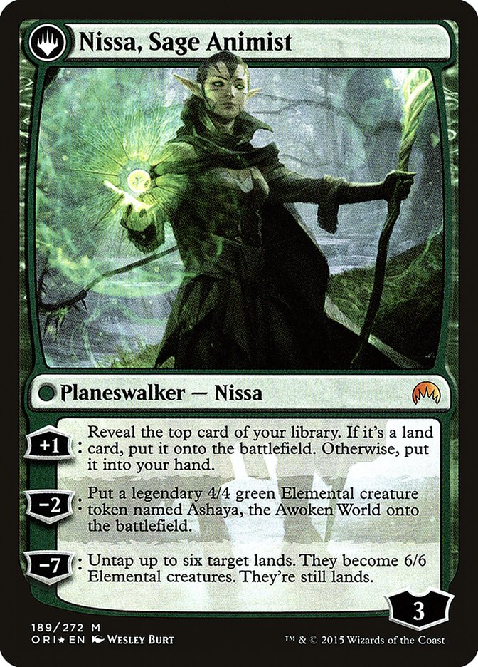 Nissa, Vastwood Seer // Nissa, Sage Animist [Magic Origins Prerelease Promos] | Anubis Games and Hobby