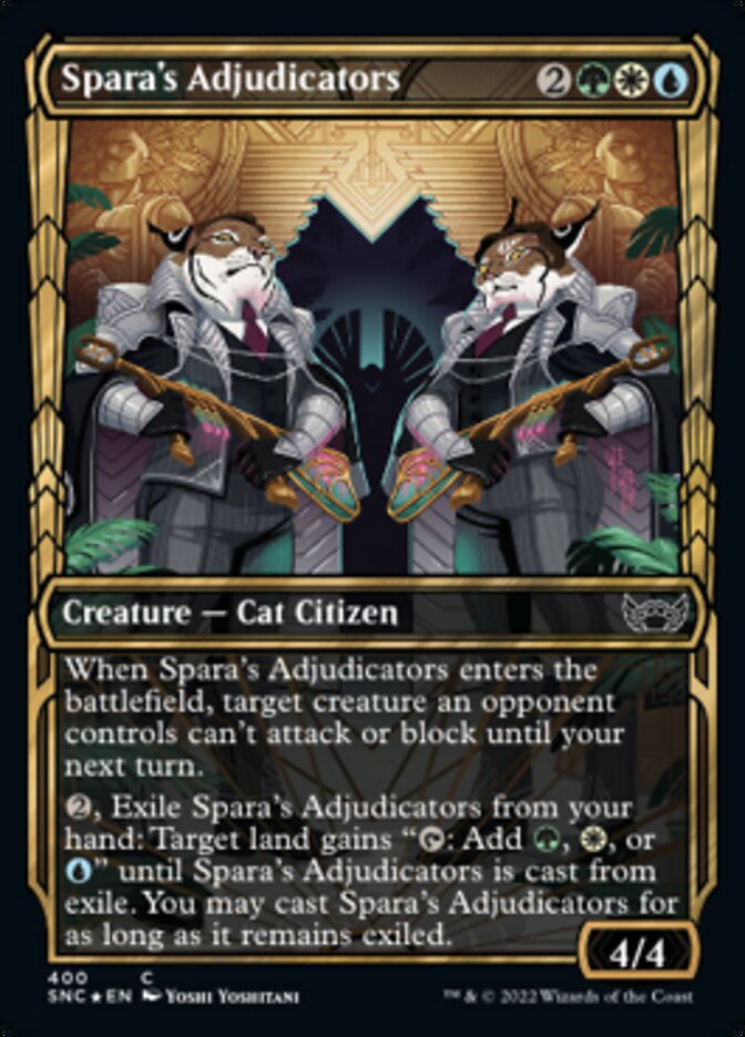 Spara's Adjudicators (Showcase Golden Age Gilded Foil) [Streets of New Capenna] | Anubis Games and Hobby
