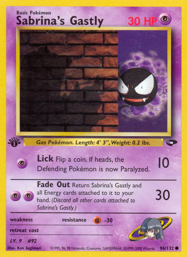 Sabrina's Gastly (96/132) [Gym Challenge 1st Edition] | Anubis Games and Hobby