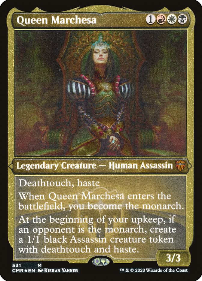 Queen Marchesa (Etched) [Commander Legends] | Anubis Games and Hobby