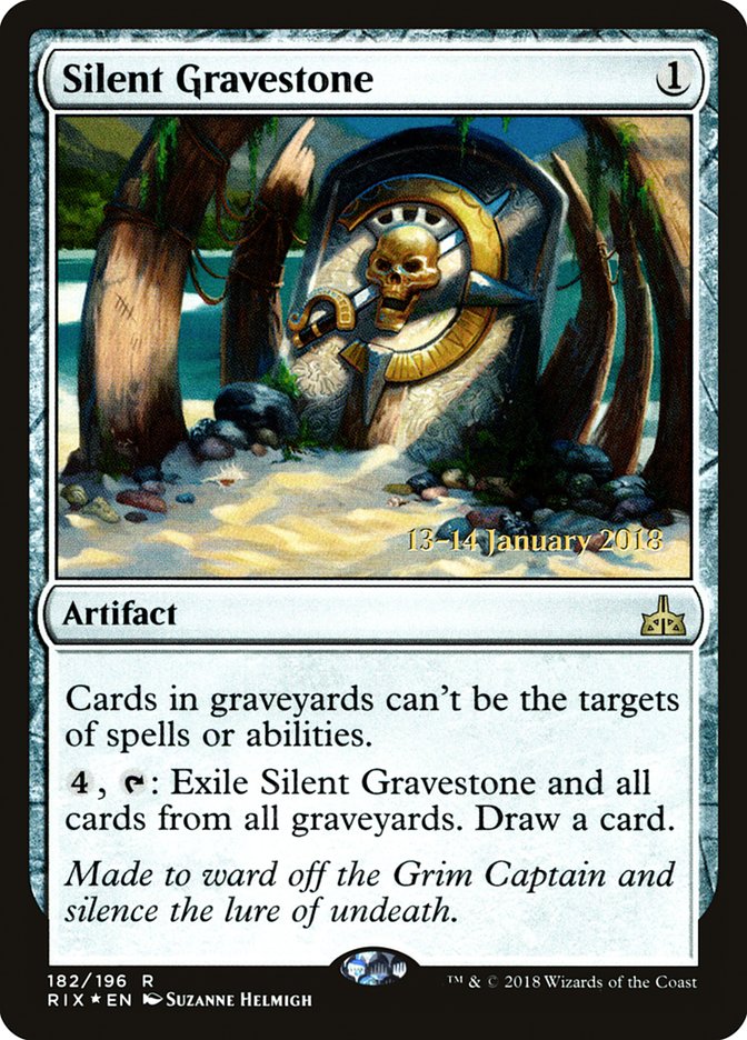 Silent Gravestone [Rivals of Ixalan Prerelease Promos] | Anubis Games and Hobby