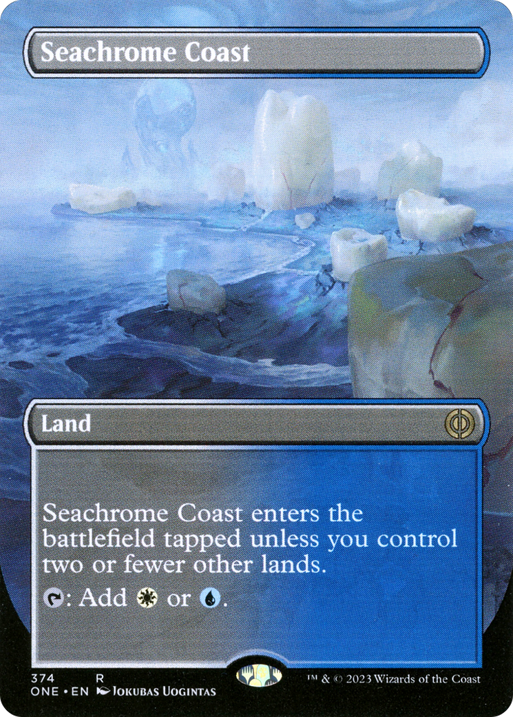 Seachrome Coast (Borderless Alternate Art) [Phyrexia: All Will Be One] | Anubis Games and Hobby